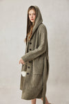 Hudson 15 | 100% wool hooded cardigan coat