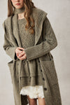Hudson 15 | 100% wool hooded cardigan coat