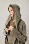 Hudson 15 | 100% wool hooded cardigan coat