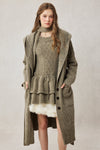 Hudson 15 | 100% wool hooded cardigan coat