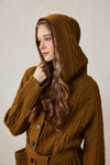 Hudson 15 | 100% wool hooded cardigan coat
