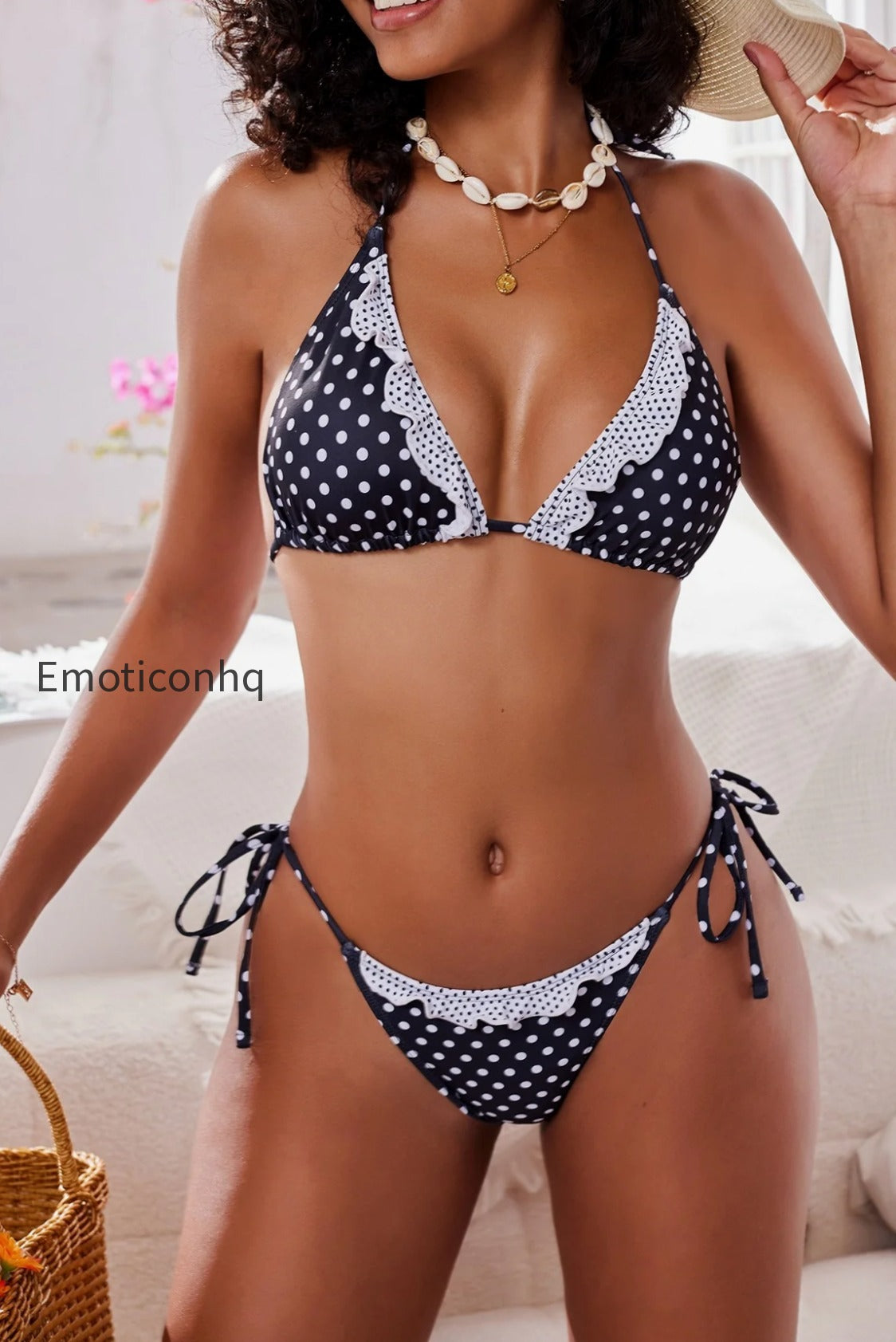 retro-polka-dot-lace-beach-bikini-set