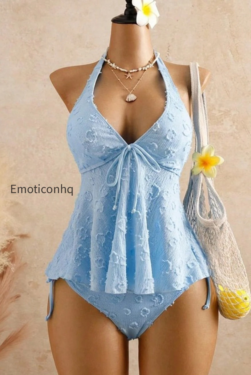 solid-ruffle-halter-two-piece-set