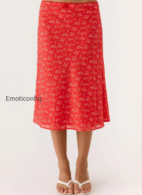 Calia Midi Skirt - Magenta Red Rose