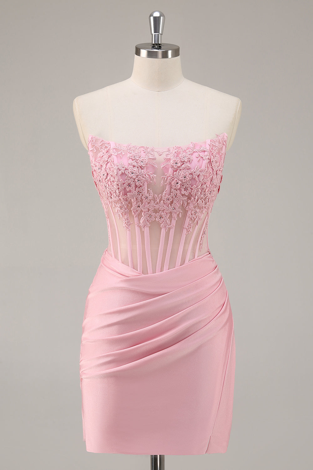 pink-strapless-bodycon-corset-short-homecoming-dress-with-lace