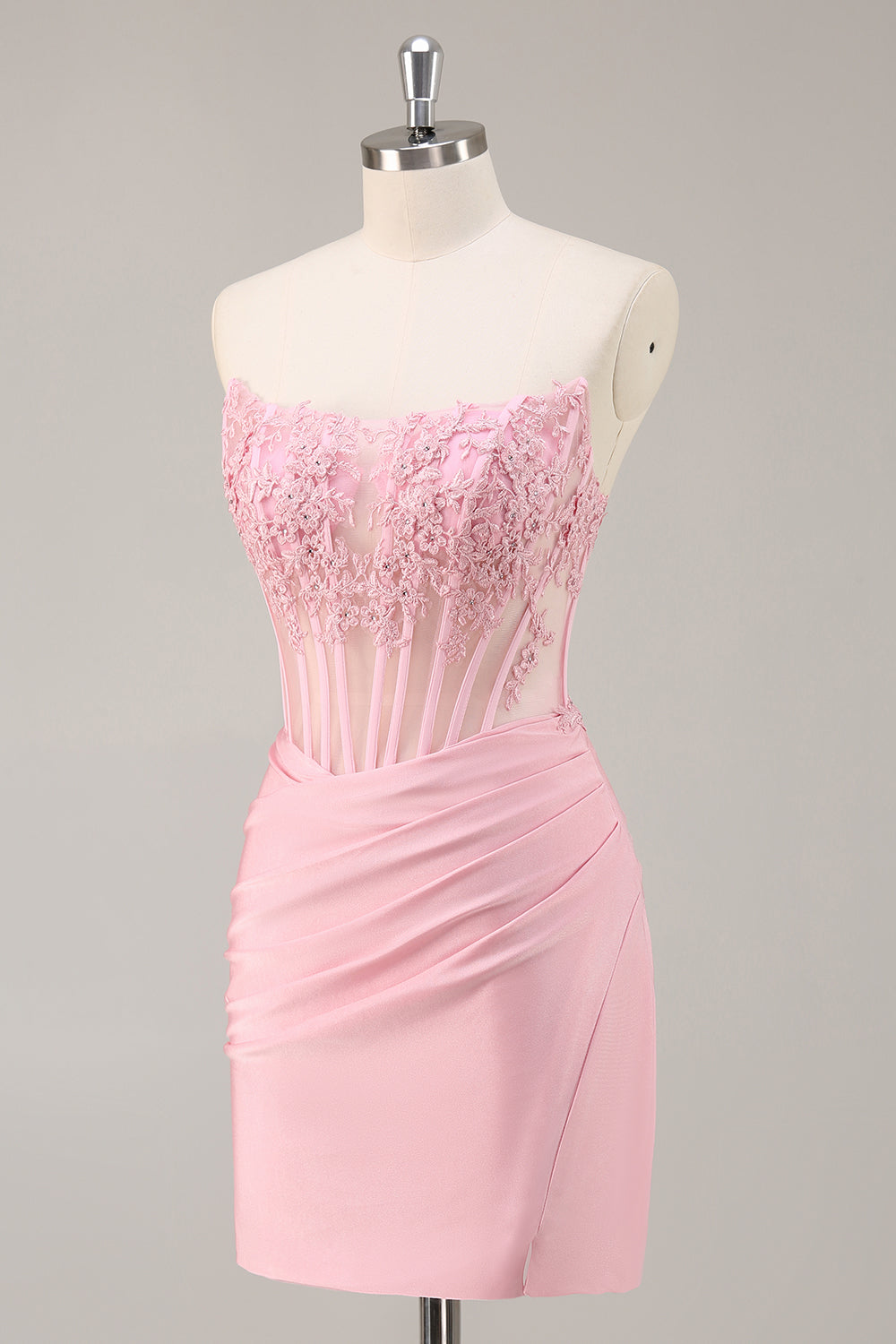 pink-strapless-bodycon-corset-short-homecoming-dress-with-lace