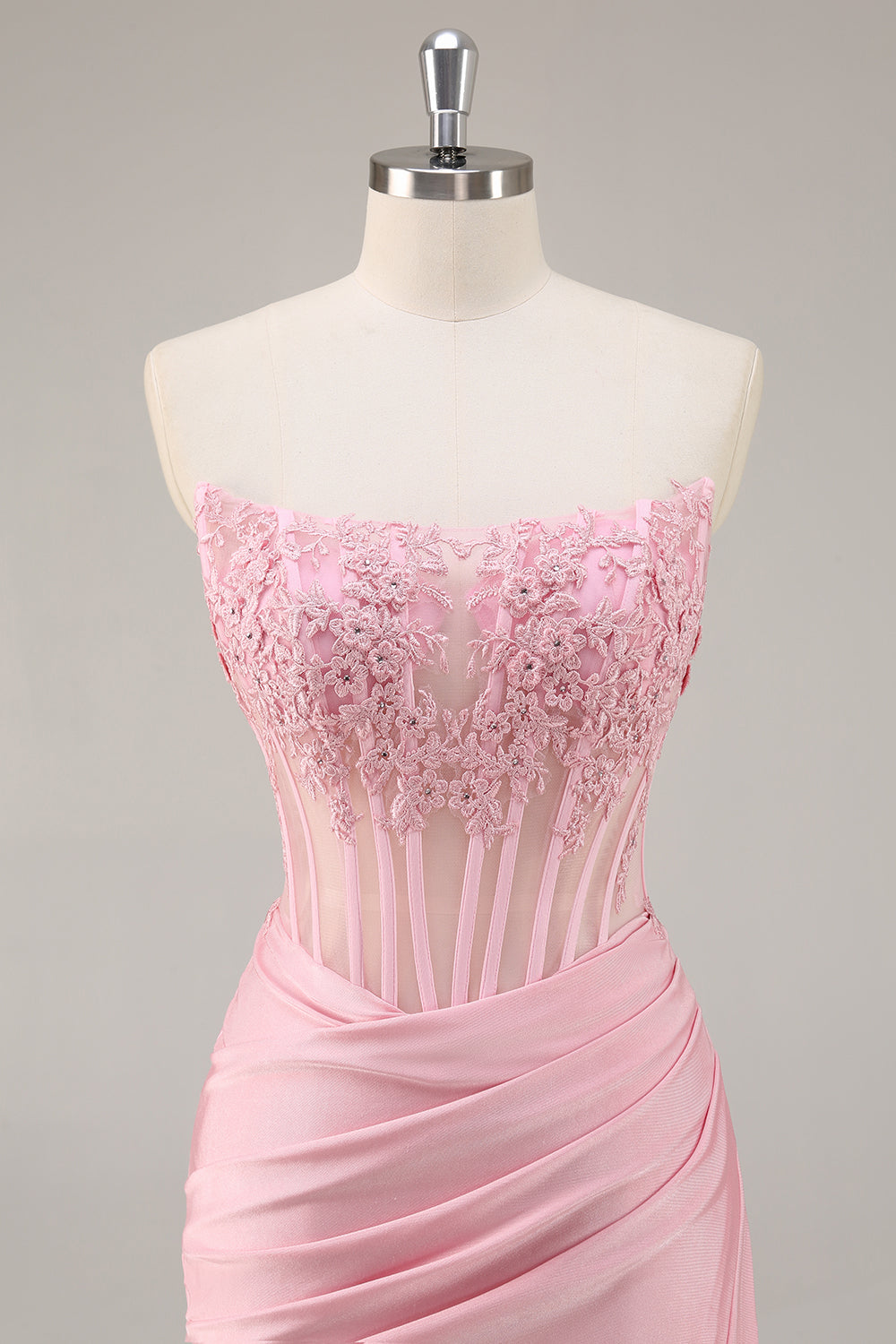 pink-strapless-bodycon-corset-short-homecoming-dress-with-lace