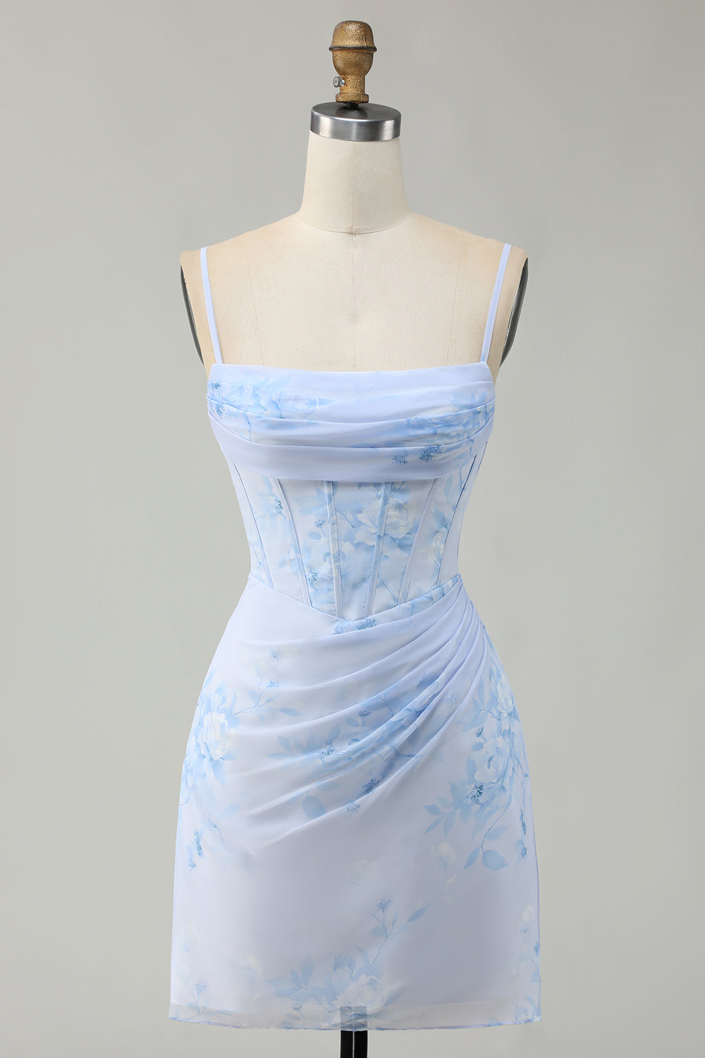 light-blue-floral-tight-ruched-short-corset-homecoming-dress