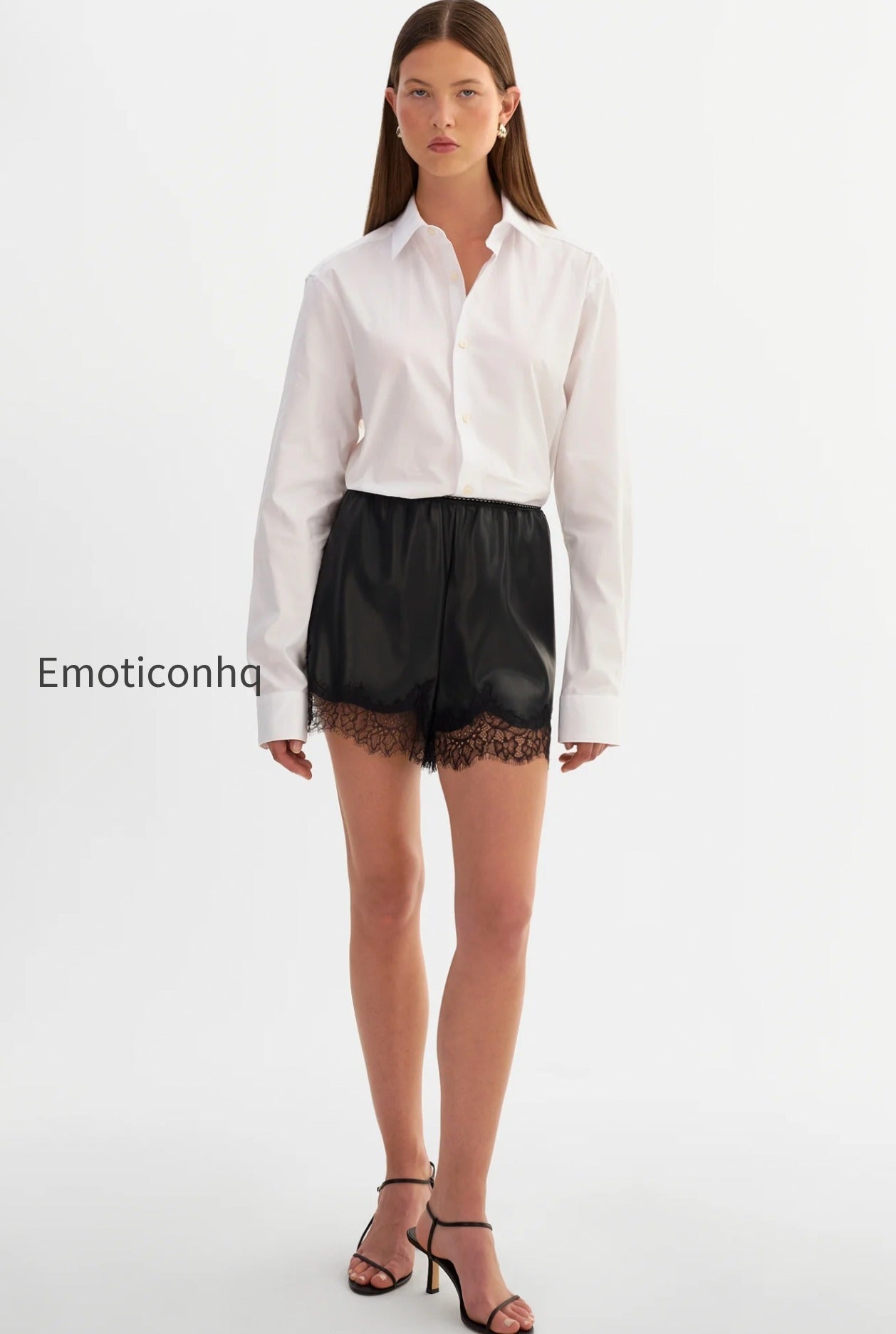 farah-lace-faux-leather-short