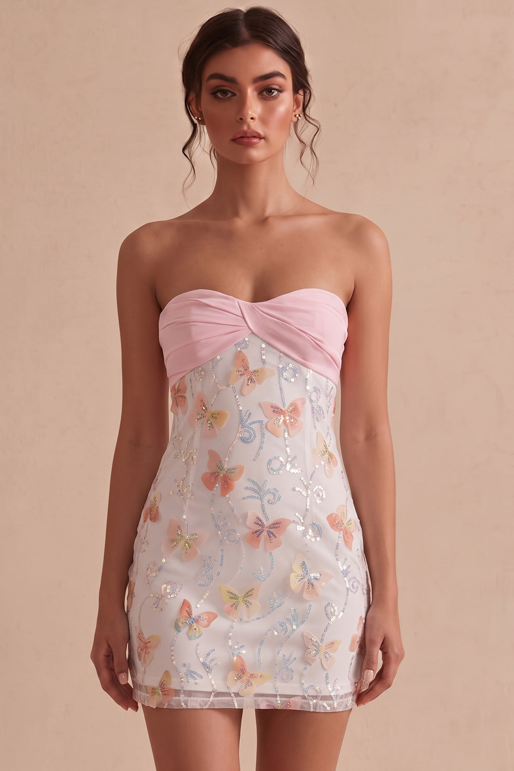 sparkly-pink-and-white-floral-tight-short-strapless-beaded-graduation-dress