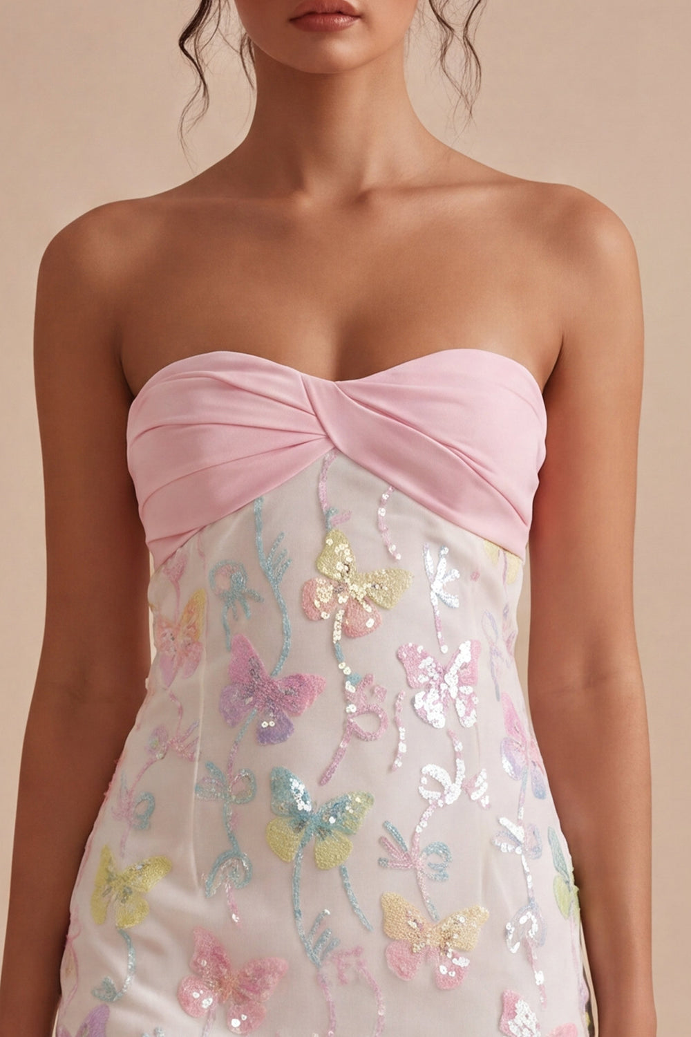 sparkly-pink-and-white-floral-tight-short-strapless-beaded-graduation-dress
