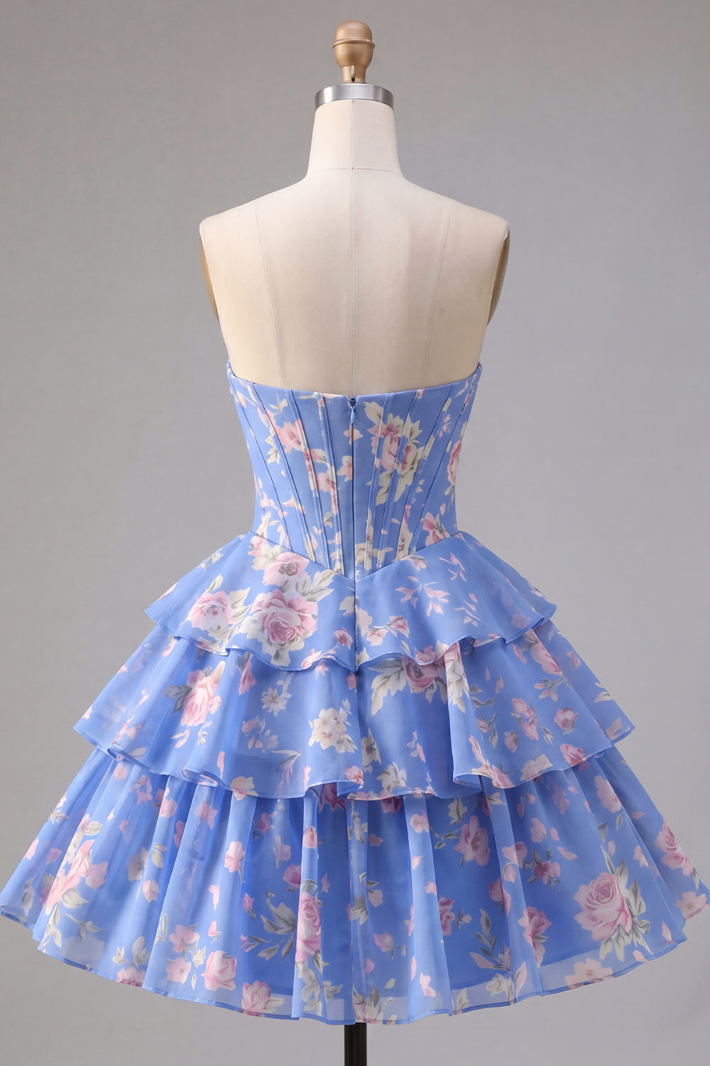 yellow-a-line-floral-corset-short-fringed-strapless-homecoming-dress-with-ruffles