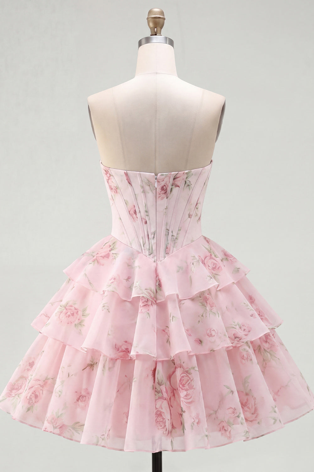 yellow-a-line-floral-corset-short-fringed-strapless-homecoming-dress-with-ruffles