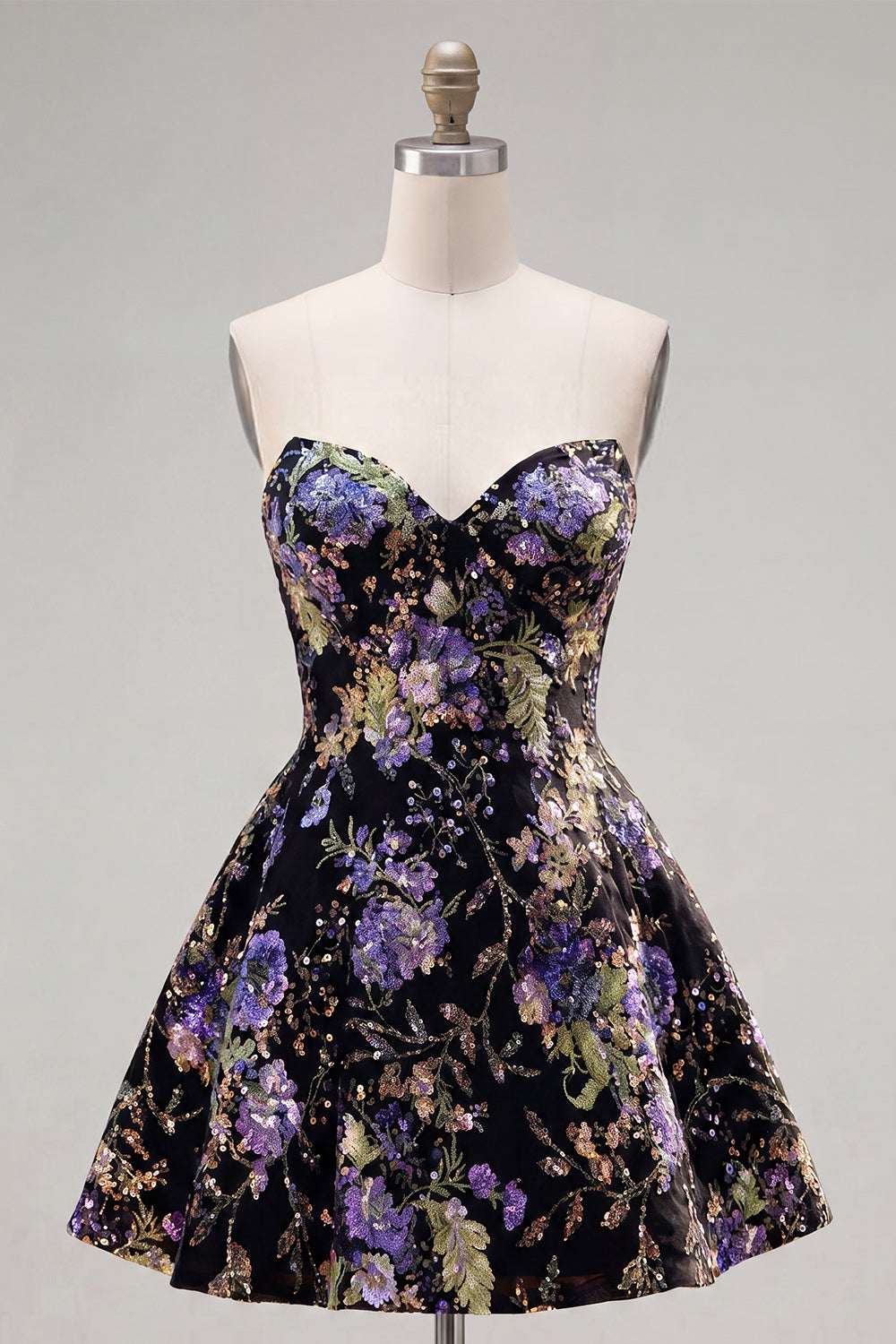 sparkly-pink-floral-beaded-a-line-short-strapless-homecoming-dress