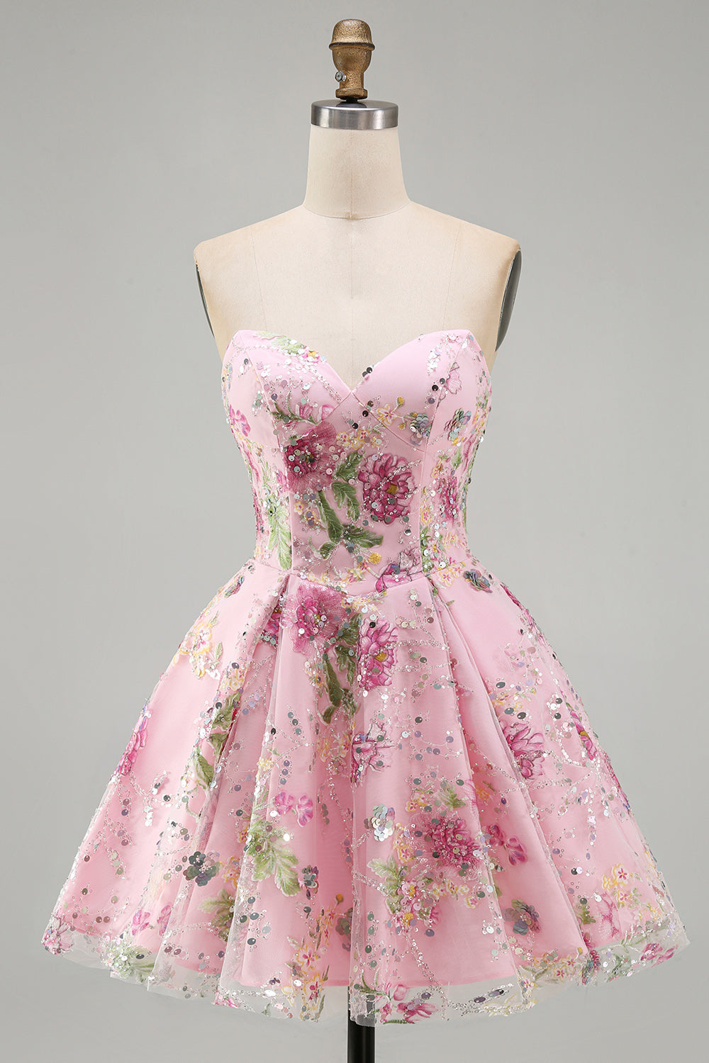 sparkly-pink-floral-beaded-a-line-short-strapless-homecoming-dress