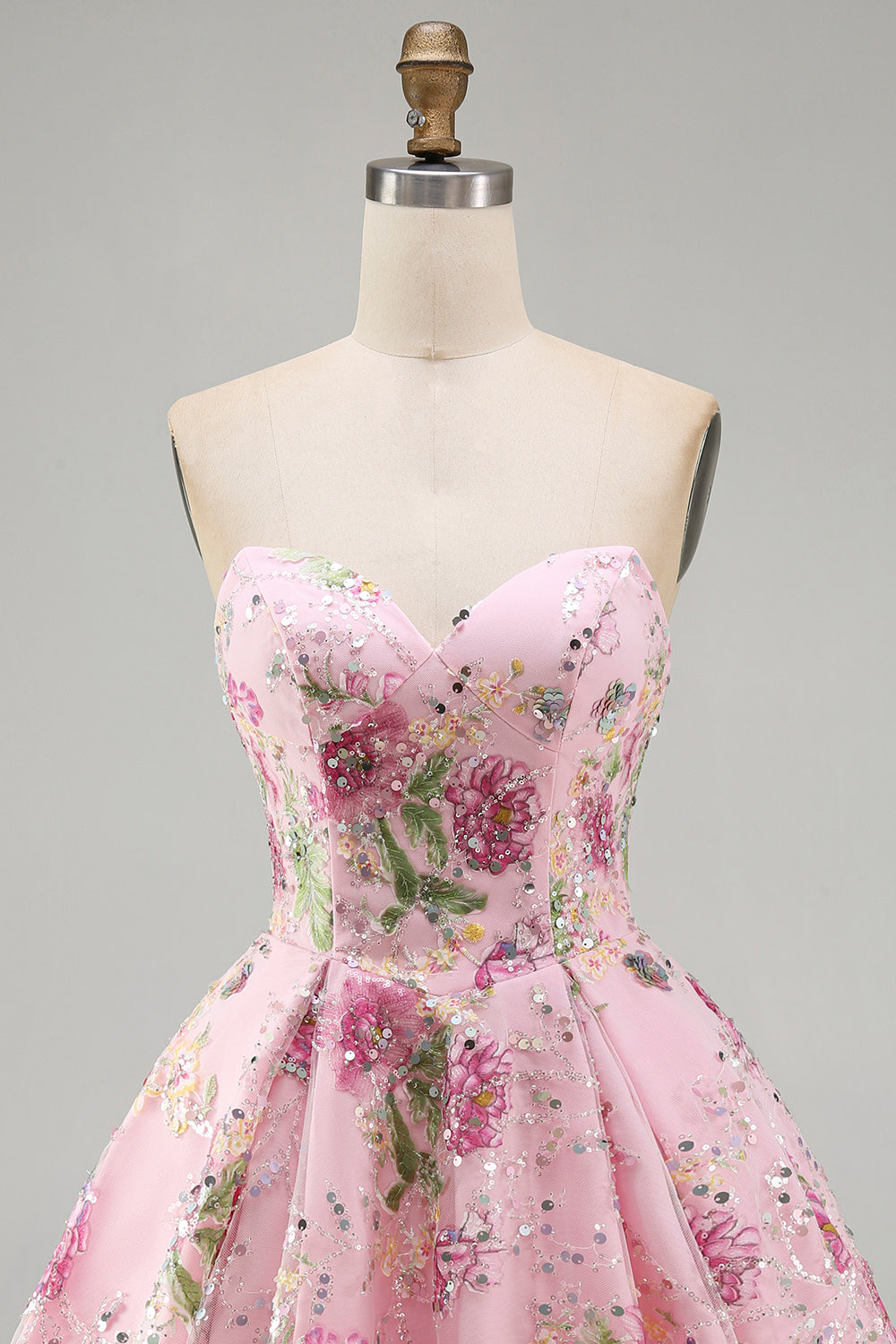 sparkly-pink-floral-beaded-a-line-short-strapless-homecoming-dress