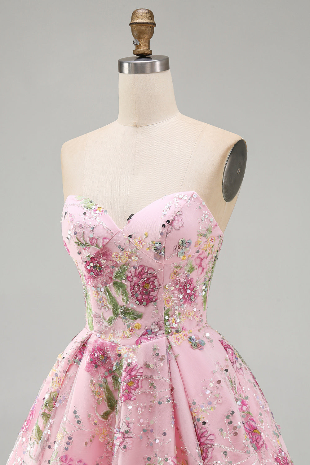 sparkly-pink-floral-beaded-a-line-short-strapless-homecoming-dress