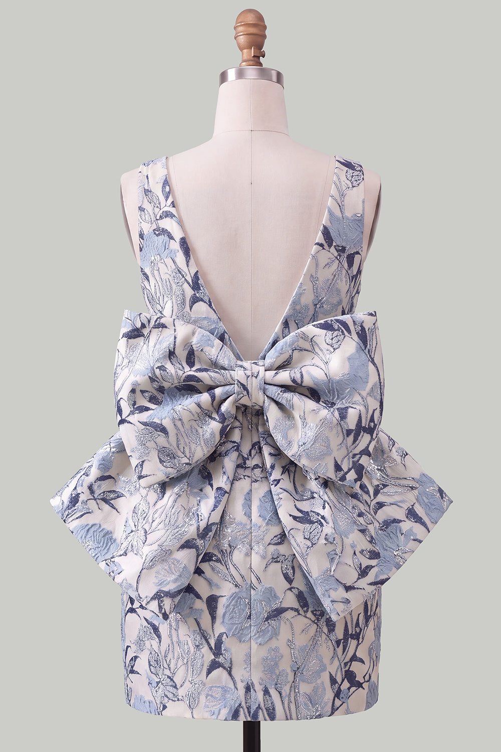 floral-pink-green-tight-boat-neck-short-homecoming-dress-with-bow