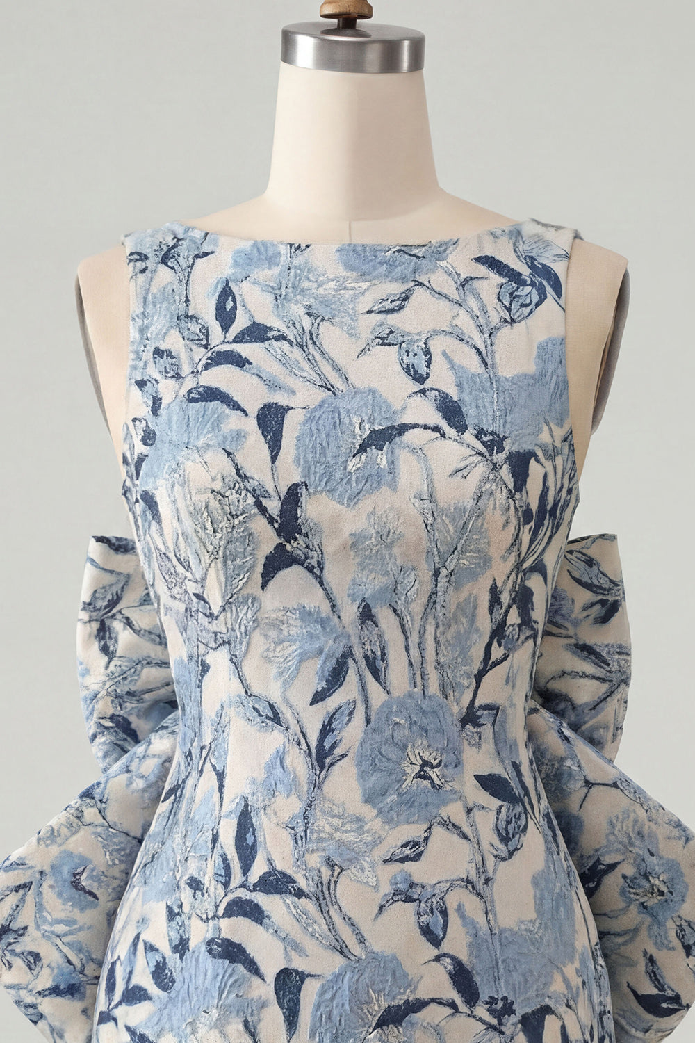floral-pink-green-tight-boat-neck-short-homecoming-dress-with-bow