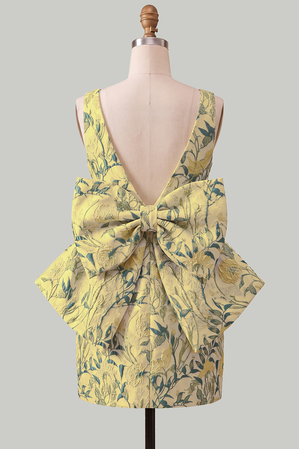 floral-pink-green-tight-boat-neck-short-homecoming-dress-with-bow