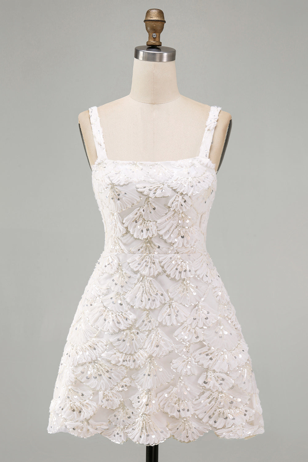 ivory-sparkly-sequin-floral-tight-short-a-line-homecoming-dress