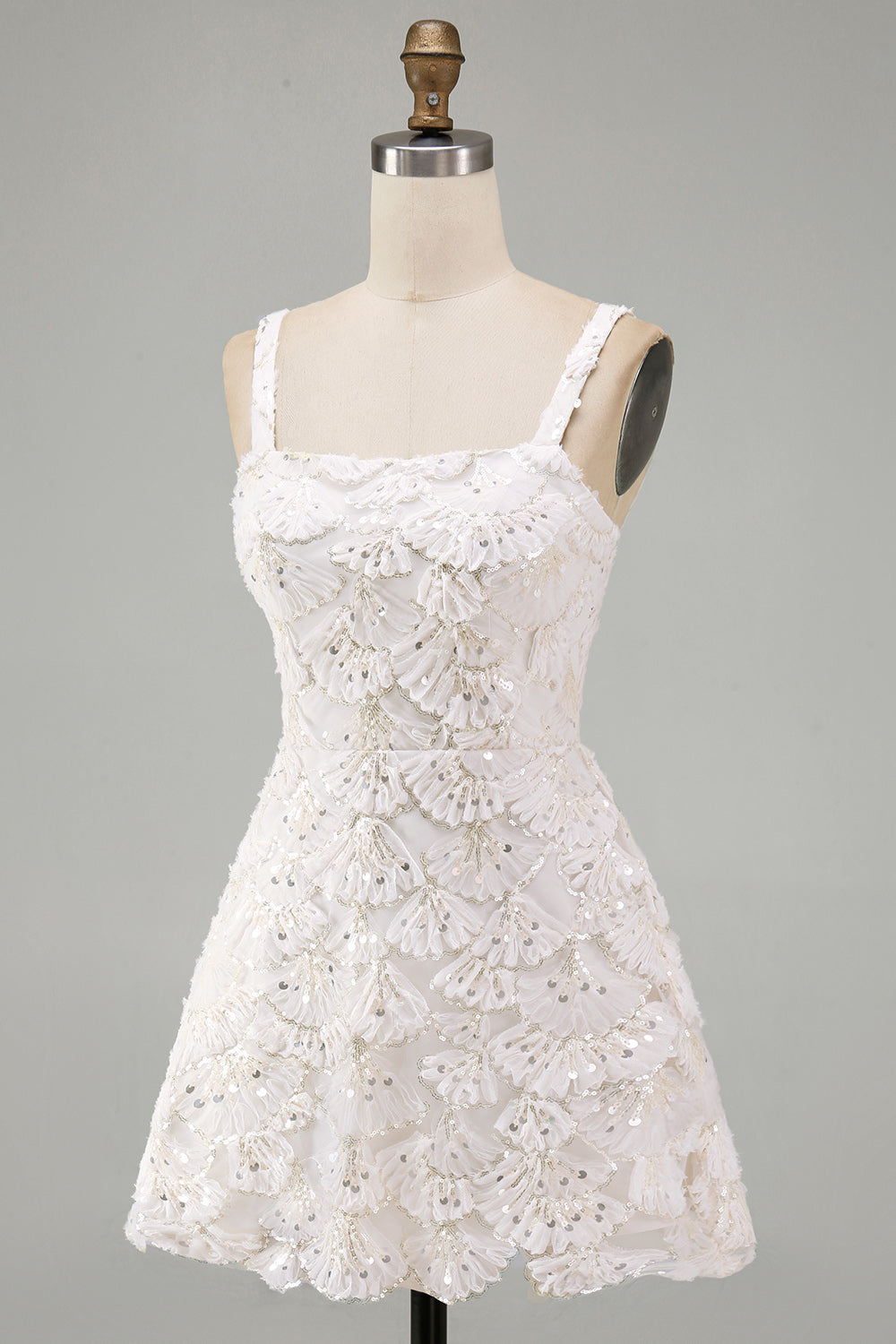 ivory-sparkly-sequin-floral-tight-short-a-line-homecoming-dress