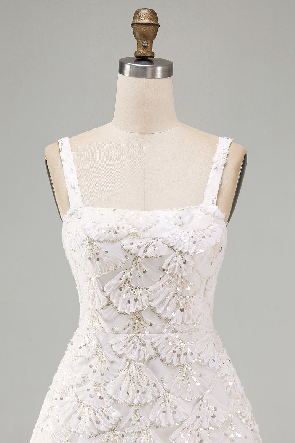 ivory-sparkly-sequin-floral-tight-short-a-line-homecoming-dress