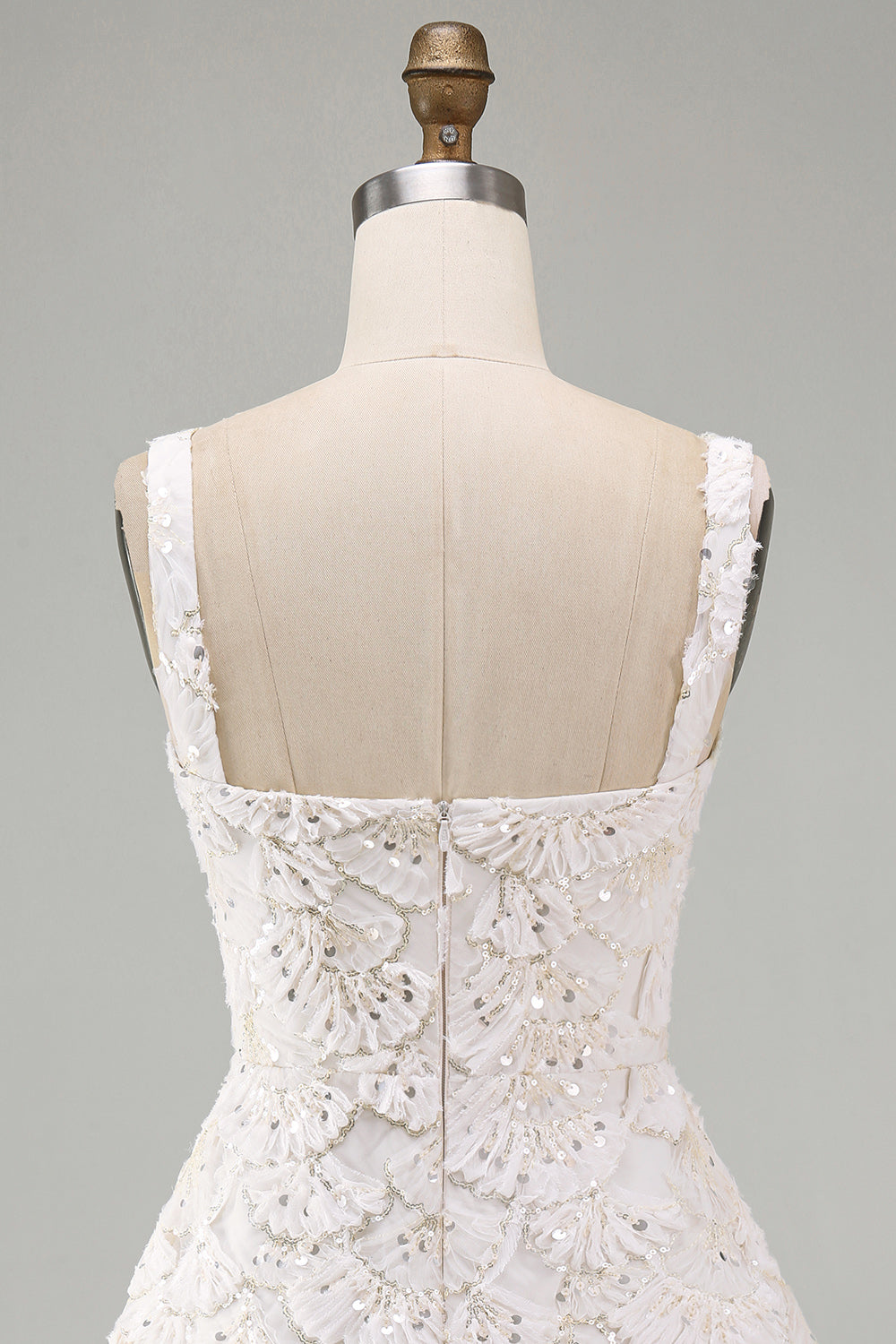 ivory-sparkly-sequin-floral-tight-short-a-line-homecoming-dress