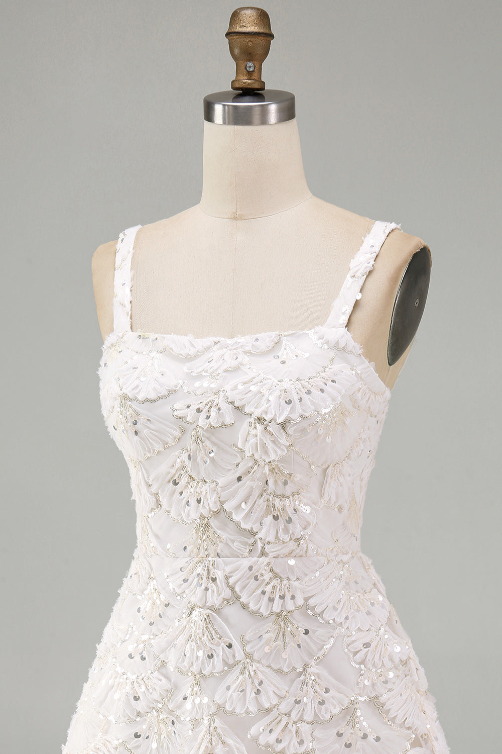 ivory-sparkly-sequin-floral-tight-short-a-line-homecoming-dress