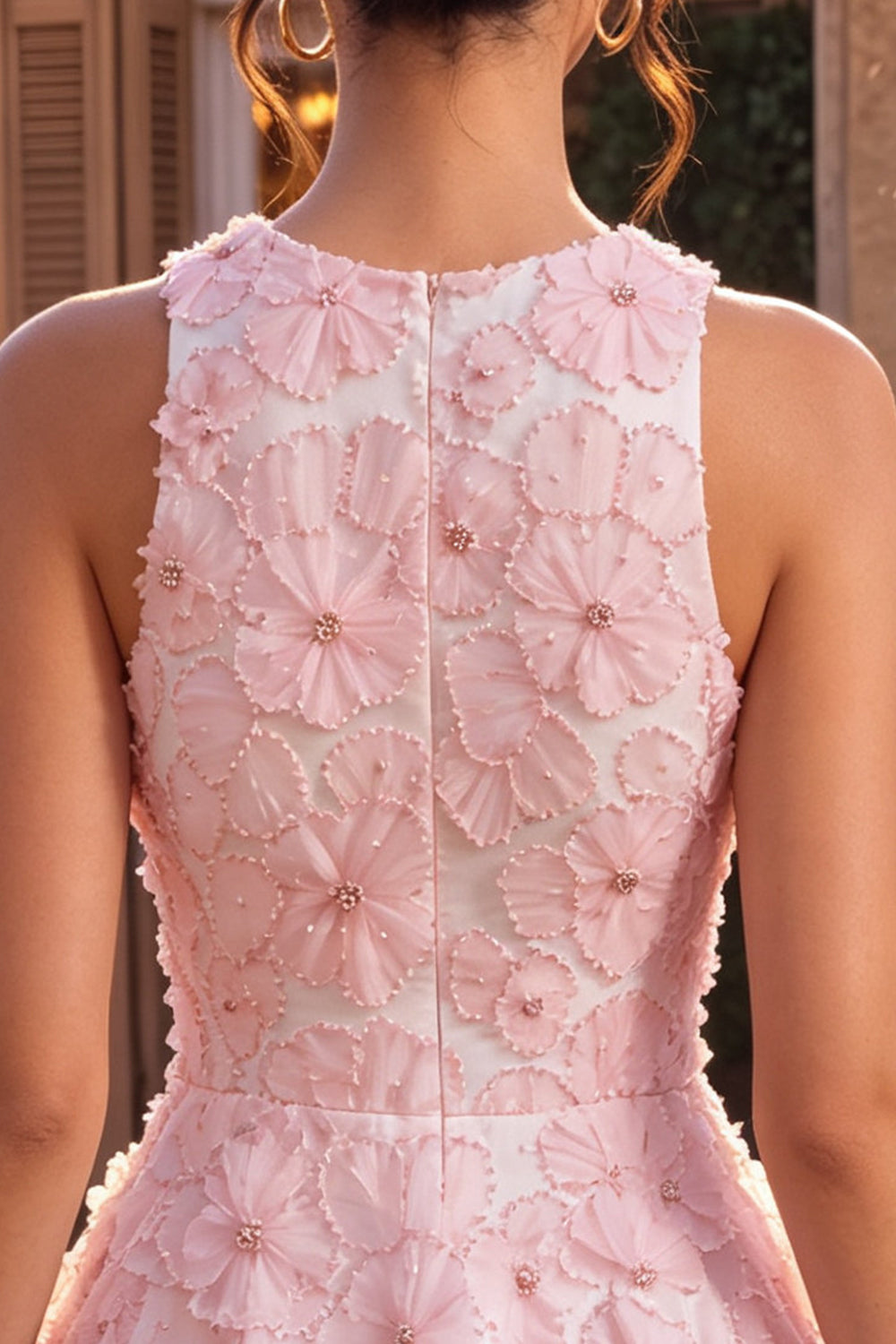 pink-floral-a-line-beaded-round-neck-short-homecoming-dress