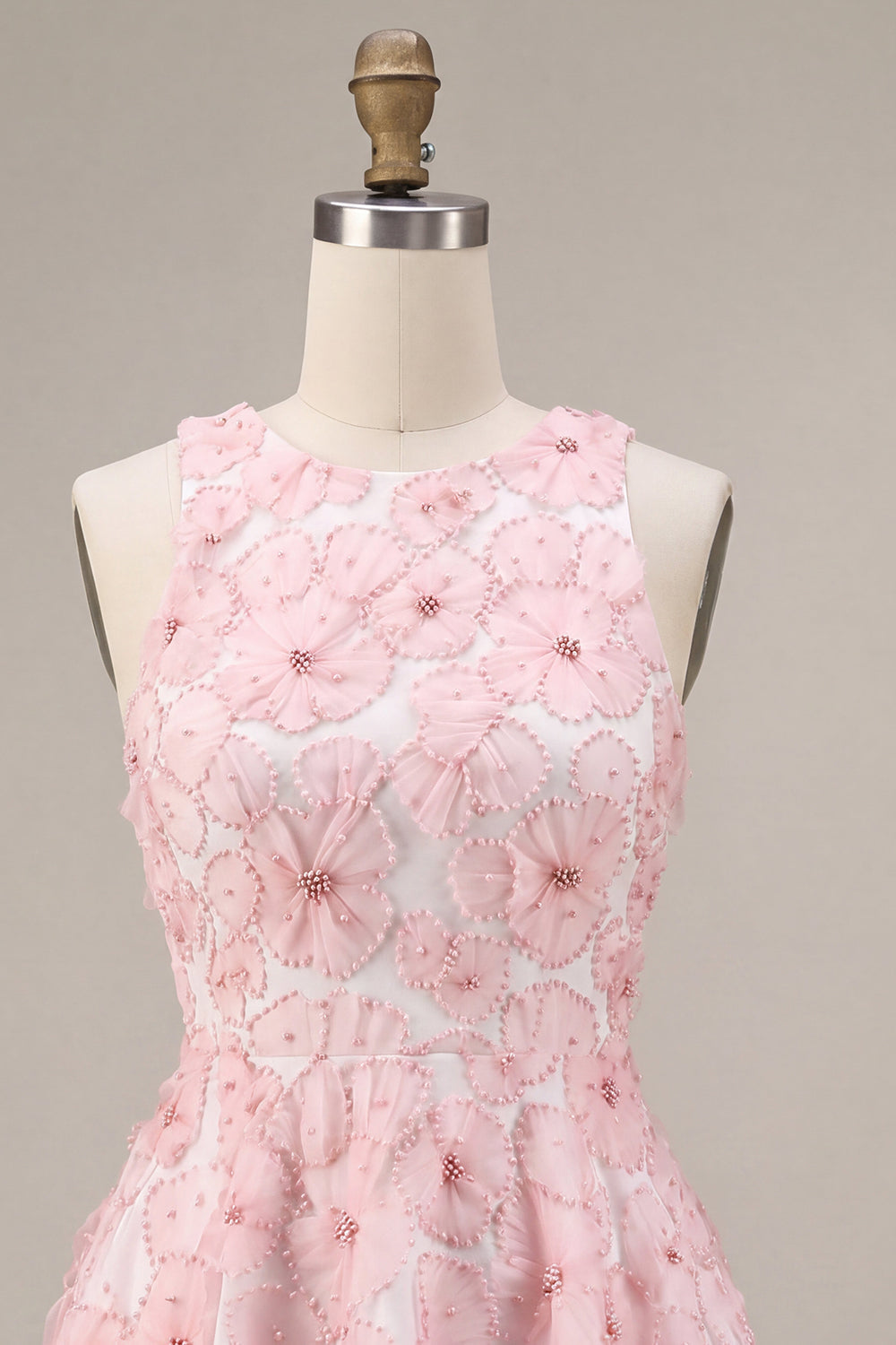 pink-floral-a-line-beaded-round-neck-short-homecoming-dress