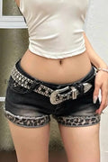 leopard-cuffed-low-rise-denim-shorts