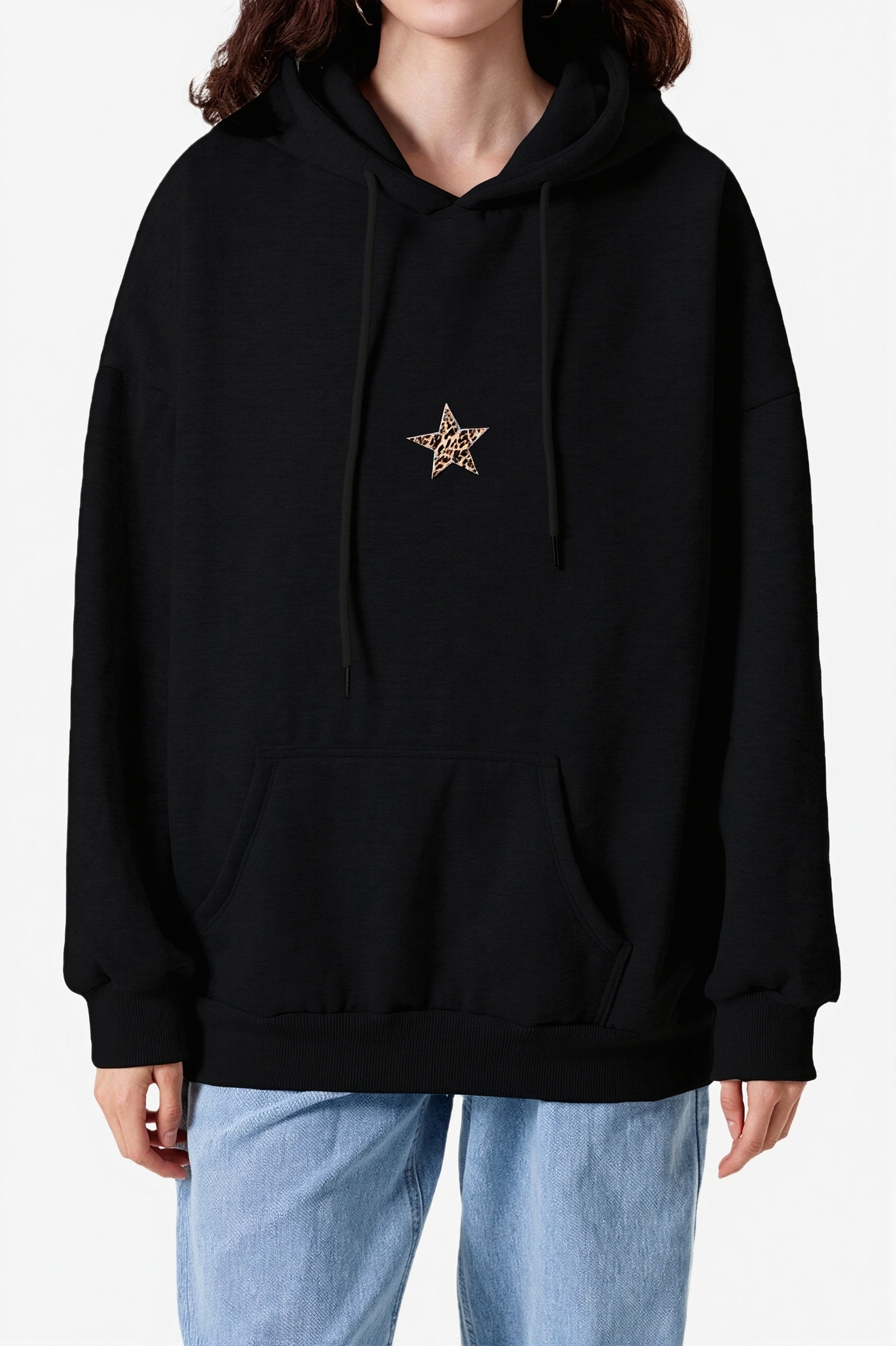 leopard-star-patch-pullover-hoodie