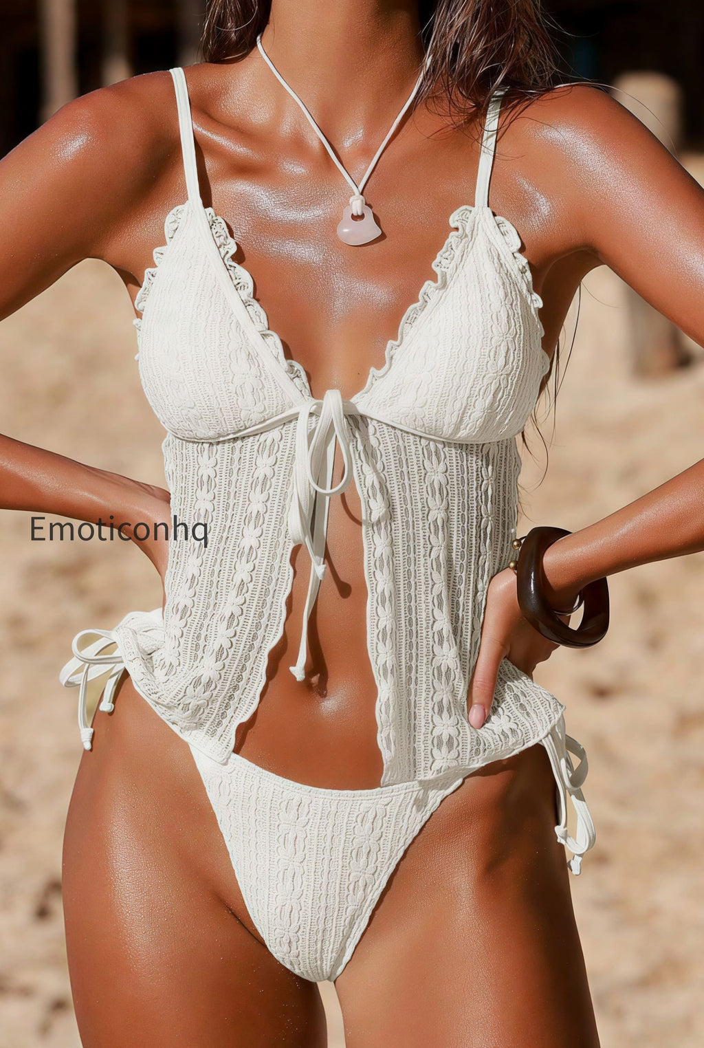 solid-double-layer-lace-two-piece-set