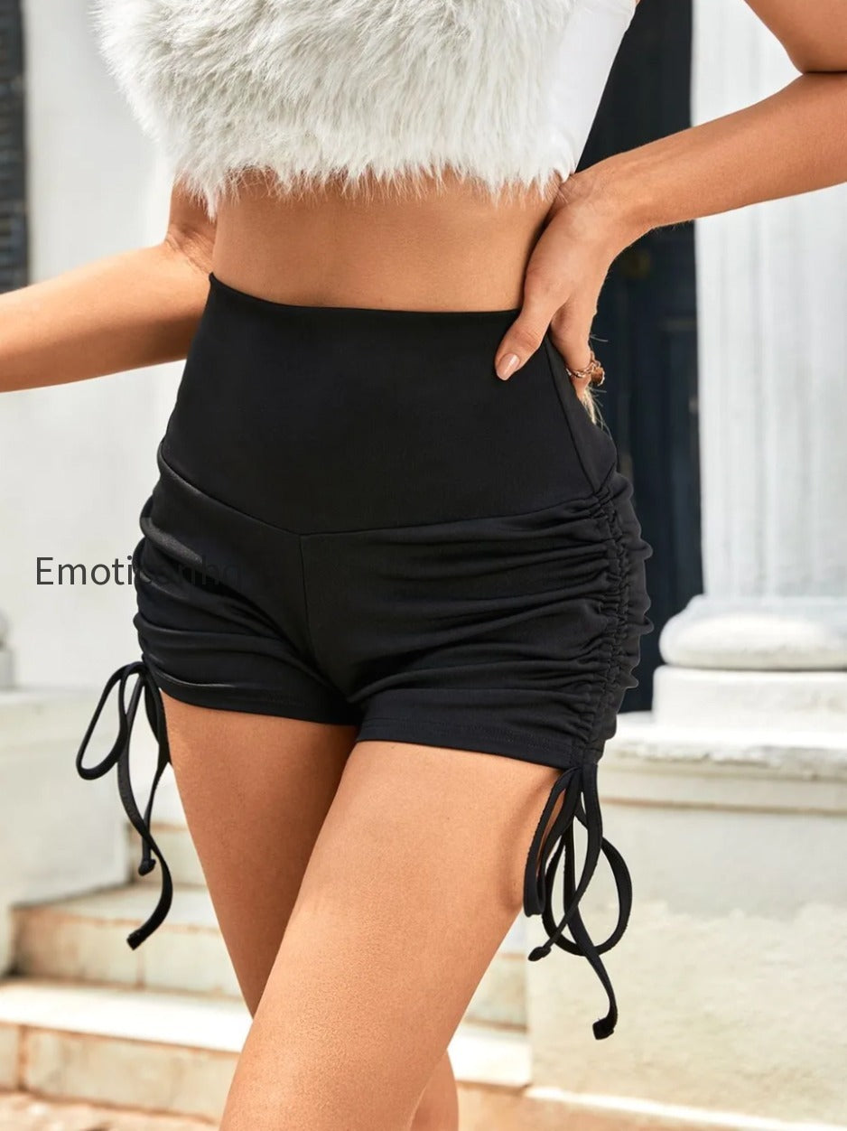 drawstring-ruched-shorts