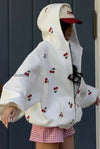 db-cherry-print-zip-up-hoodie