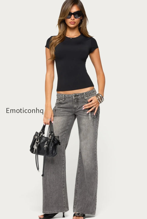 Uliz Sequin Low Rise Bootcut Jeans