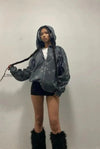db-star-print-zip-up-hoodie
