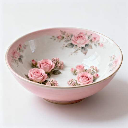 Blush Chintz Bowl – Romantic Rose Serving Bowl