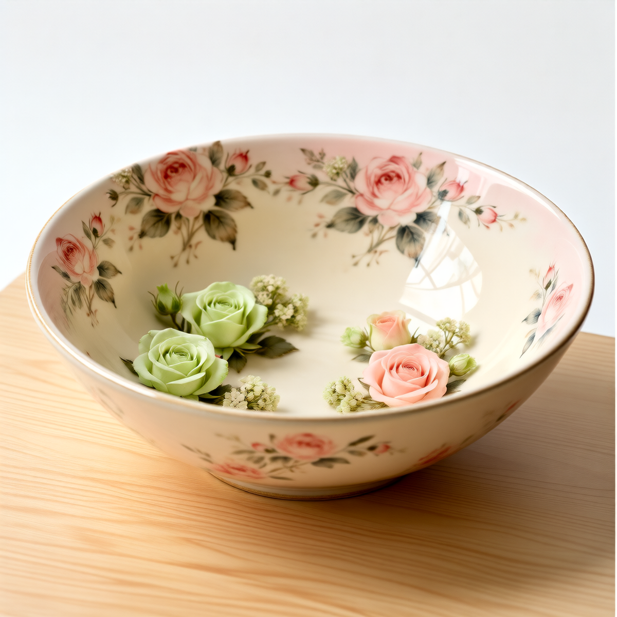 Blush Chintz Bowl – Romantic Rose Serving Bowl