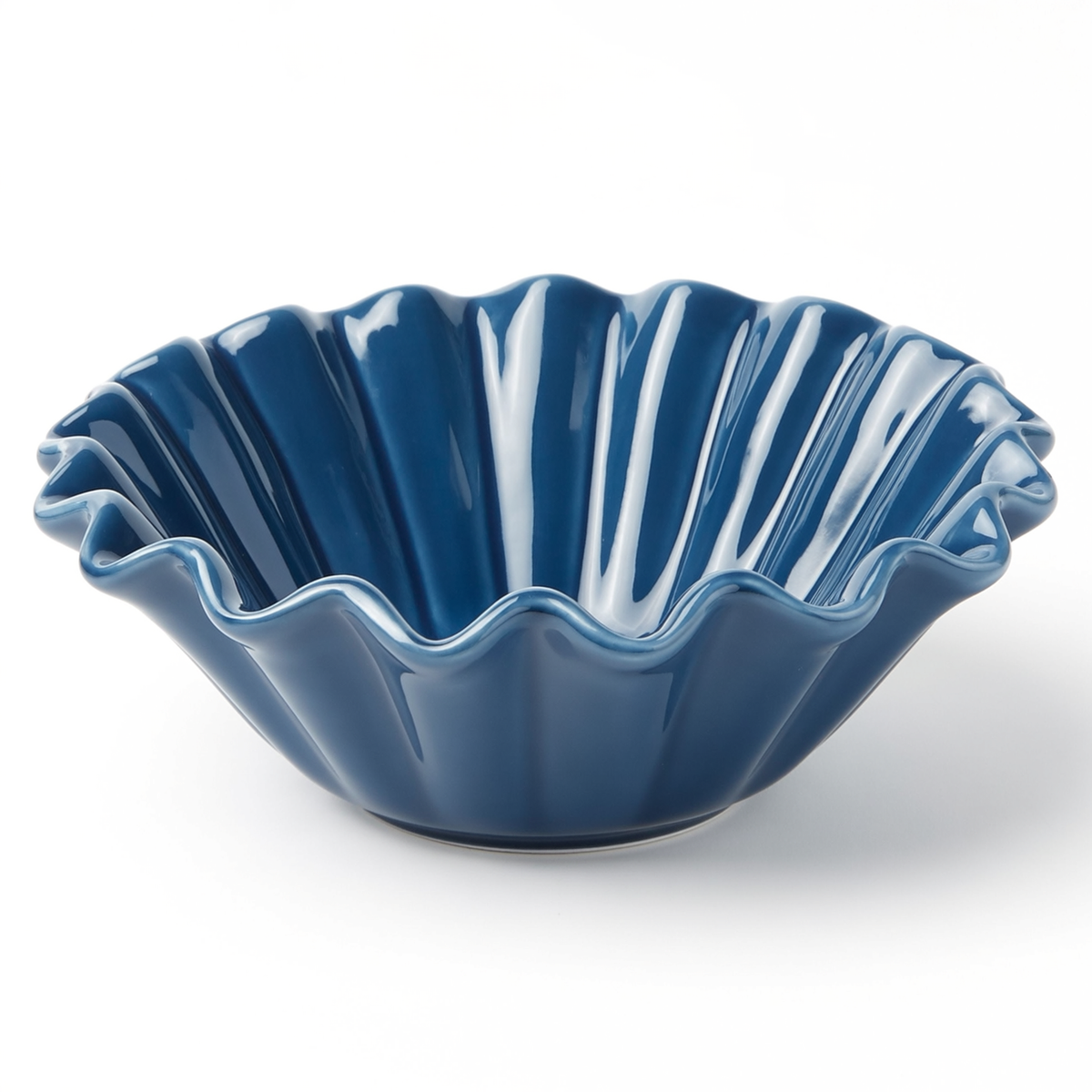 Blue Ruffle Bowl – Scalloped Dessert Bowl