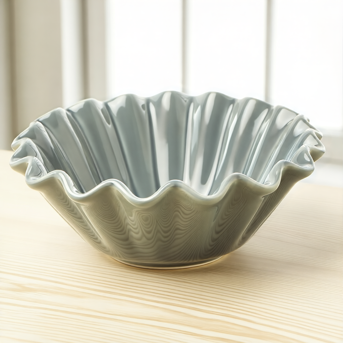 Blue Ruffle Bowl – Scalloped Dessert Bowl