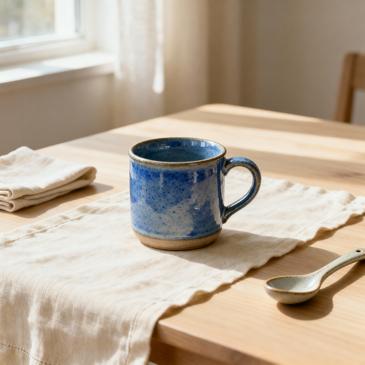 Blue Speckle Stoneware Mug – Hand-Glazed Coffee Cup