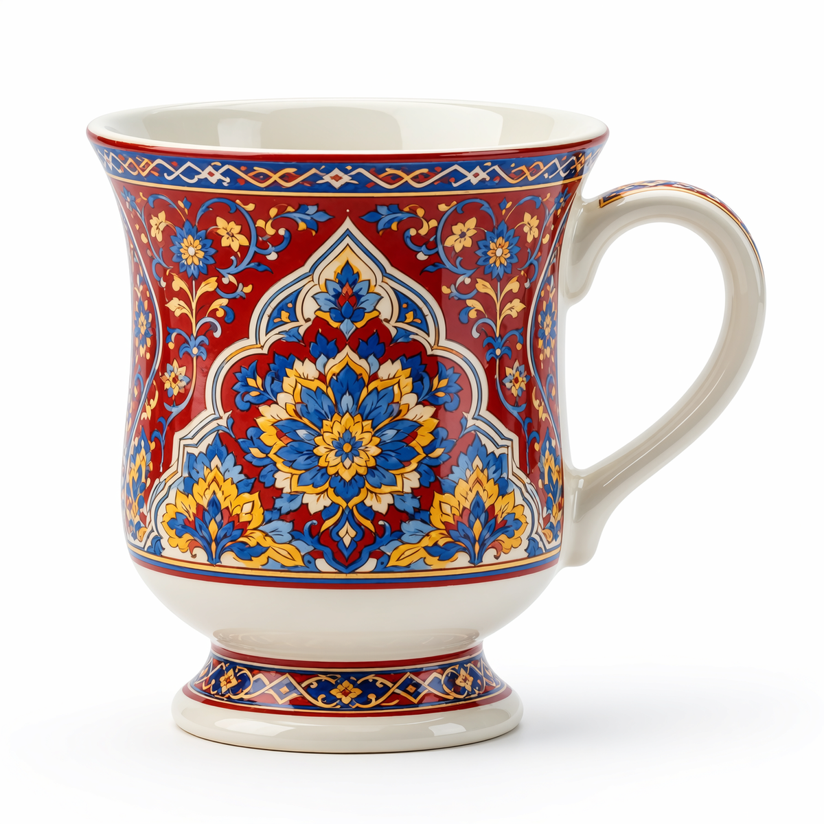 Persian Folk Floral Ceramic Mug – Ornamental Cup