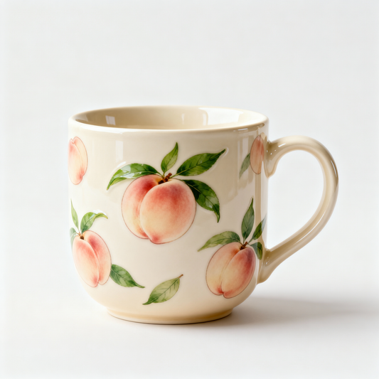 Minimalist Fruit Motif Ceramic Mug – Simple Illustration