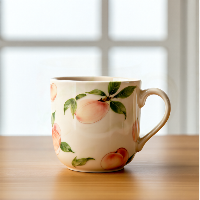 Minimalist Fruit Motif Ceramic Mug – Simple Illustration