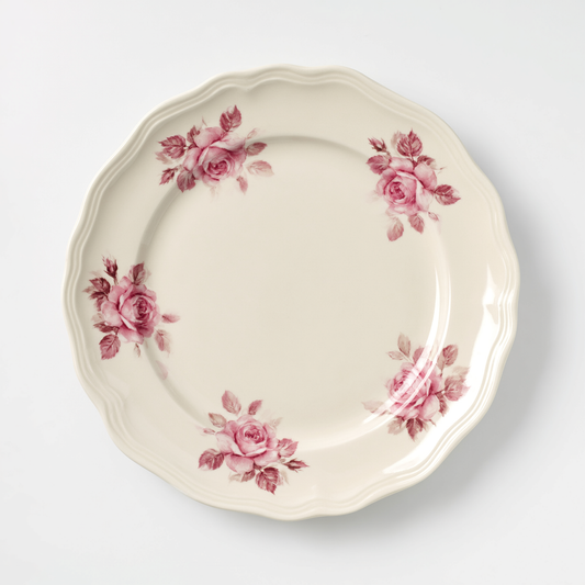 Bohemian Rose Ceramic Plate – Vintage Floral Tea Plate