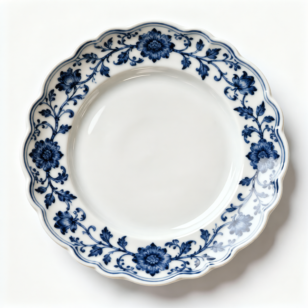 Indigo Vine Porcelain Plate – Blue Transferware Tea Plate