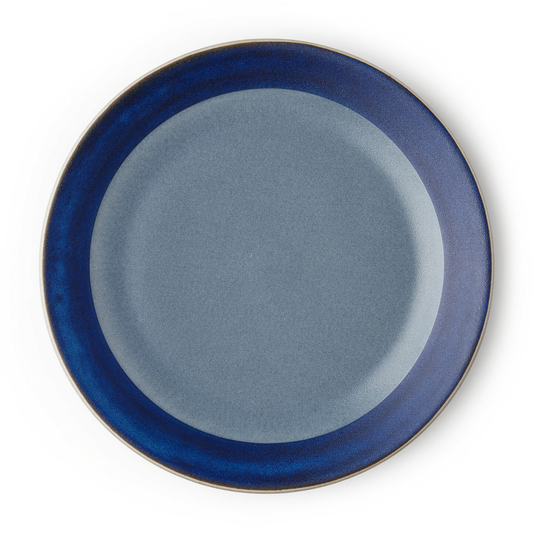 Cobalt Dip Ceramic Plate – Deep Blue Rim Tea Plate