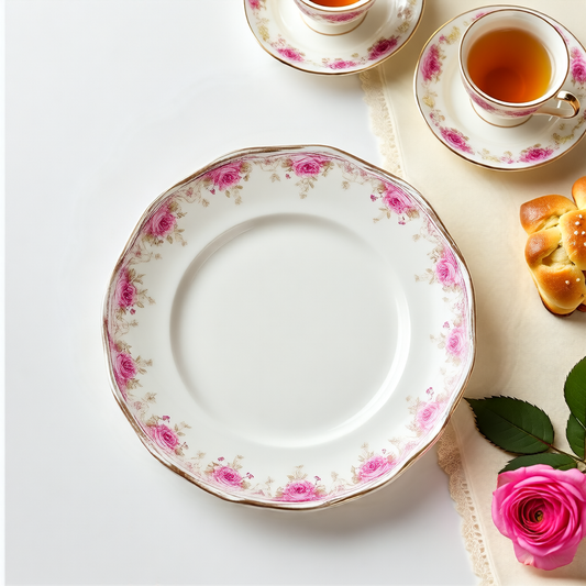 Pure Porcelain Plate – Scalloped Platinum Rim